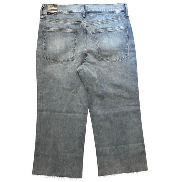 NWT J.Crew Wide Leg Cropped Jean In All Day Stretch Spring Storm Wash Size 30P - Picture 7 of 8